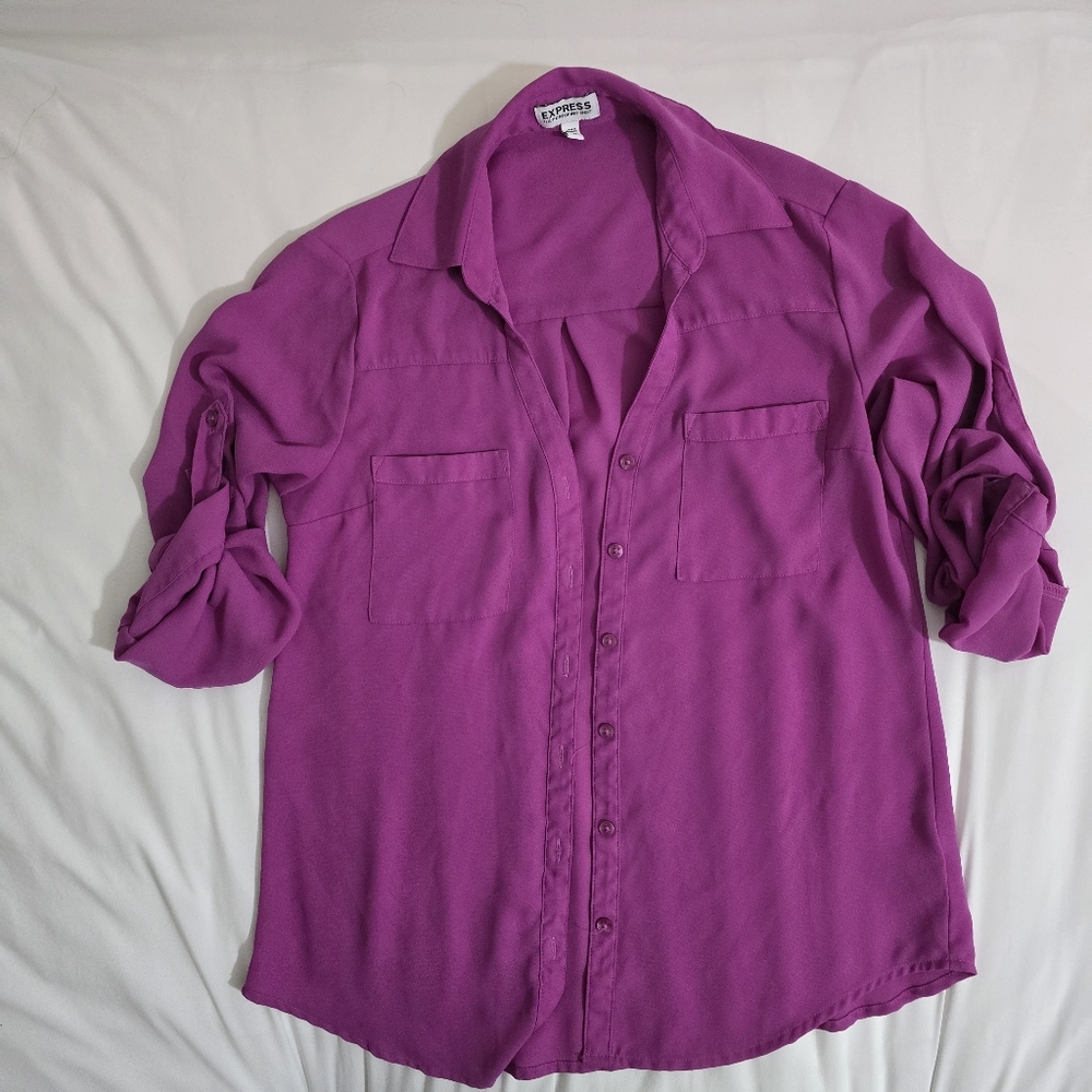 Express Vibrant Purple Portofino Shirt